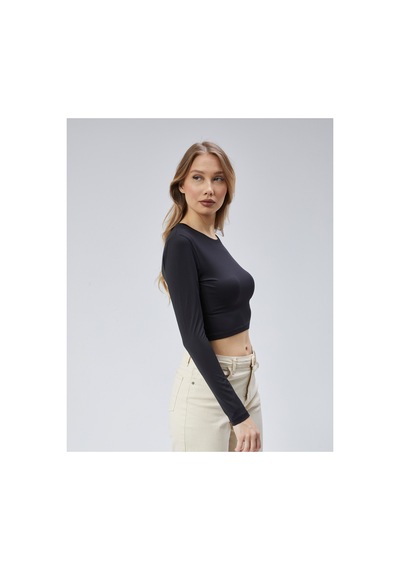 Virago Soft Touch Yuvarlak Yaka Crop Uzun Kol Bluz/body Siyah - 686786242 Siyah - 686786242 Siyah Virago Soft Touch Yuvarlak Yaka Crop Uzun Kol Bluz/body Siyah - 686786242 Siyah - 686786242 Siyah
