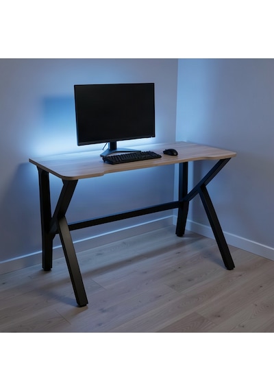 Upstyle Torvex Oyuncu Masası Çam Siyah 100x60 Cm Metal Ayaklı Bilgisayar Masası