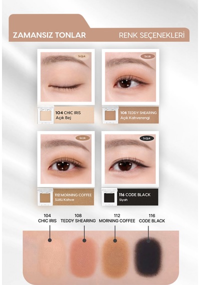Yumuşak Dokulu, Dökülme Yapmayan Mat Tekli Göz Farı Modern Shadow Matte 117 Pink Sis