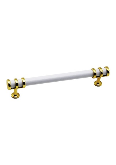 İbico 949 Boru Çekmece Kulp 16 Cm - Altın Yüzük Beyaz Kulp- 10'li Paket Diğer