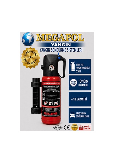 1 Kg Kkt Abc Tozlu Yangın Söndürme Tüpü, Yangın Söndürme Cihazı, Yangın Söndürücü