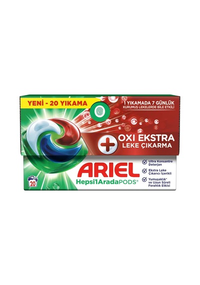 Hepsi1arada Pods Oxi Extra Leke Çıkarma Kapsül Çamaşır Deterjanı Beyazlar Ve Renkliler 20 Yıkama