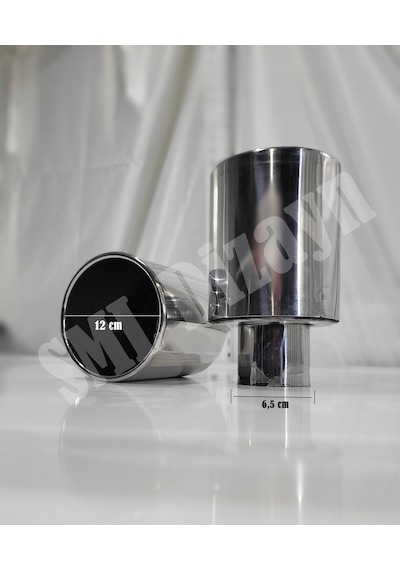 120lik Tekli Düz Egzoz Ucu. 120mm Krom Egsoz Başlığı Egzos Ucu-uç
