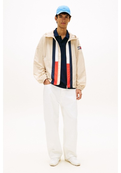Tommy Hilfiger Tjm Chicago Bayraklı Bej Erkek Rüzgarlık Ceket-16437
