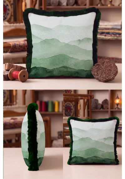 Manzara Dağ Motif Saçaklı Yastık Kılıfı - Akvarel Doğa Boho Yeşil Siyah Püsküllü Kırlent Kılıfı Serin Rota Nektar Manzara Dağ Motif Saçaklı Yastık Kılıfı - Akvarel Doğa Boho Yeşil Siyah Püsküllü Kırlent Kılıfı Serin Rota Nektar