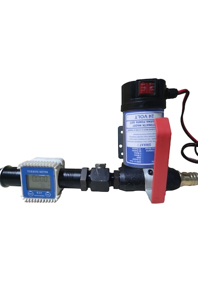 24 Volt Mazot Aktarma Pompası & K24 Dijital Sayaç Seti Litre Ölç
