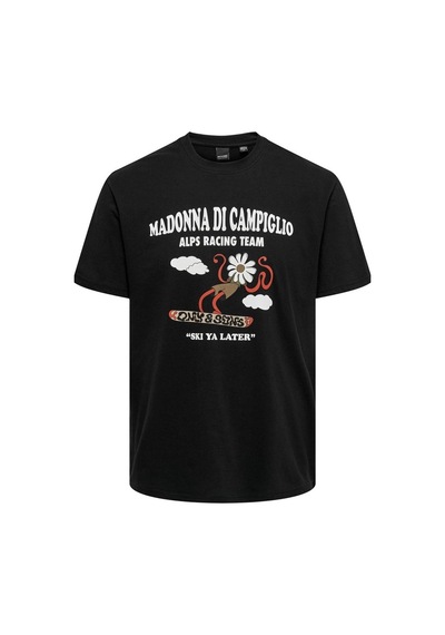 Only & Sons Onslogan Lıfe Reg Funny Ss Tee Tişört 22028178 Siyah 001