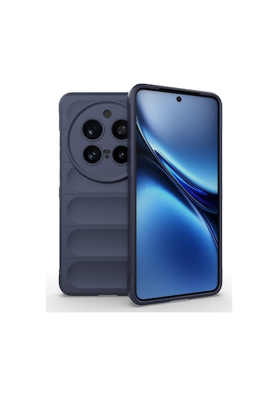 Vivo X200 Pro Kılıf Esnek Tpu Oyuklu Arka Yüzey Tasarımlı Mkst Etnik Silikon Kapak - Lacivert Lacivert