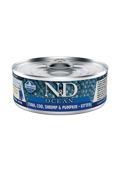 N&D Ocean Morina Balığı Karides ve Balkabaklı Konserve Yavru Kedi Maması 80 G