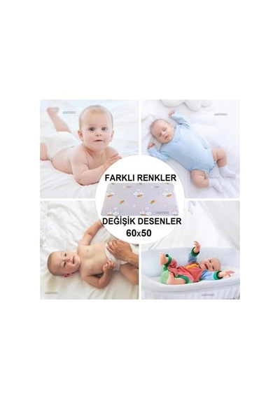 5 Adet Bebek Bezi Değiştirme Şiltesi Su Geçirmez Çift Katlı Yıkanan Tekrar Kullanılan Yatak Örtüsü