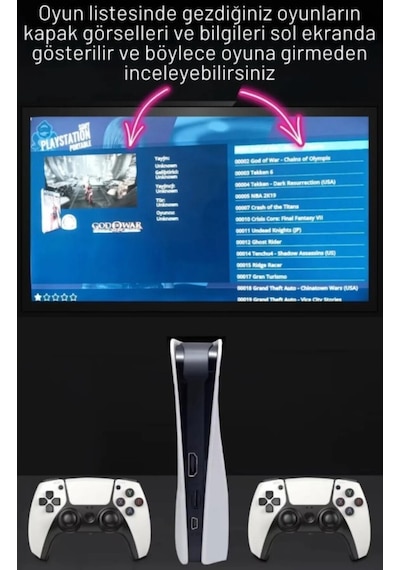 Q10 Game Konsol Retro V4 Pes21,fifa21,gta,nba,tekken 30 Bin Oyun İkinci Kol
