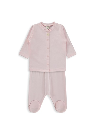 Civil Baby Düz 1-6 Ay Pijama Takımı - Pudra