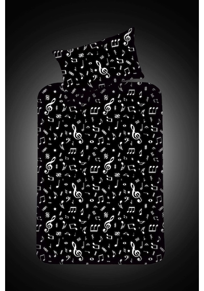 Eponj Home Pes Lastikli Çarşaf Seti Tek Kişilik B&w Melodiy Siyah