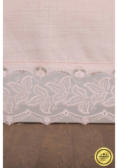Beril Lüx Dantelli Keten Kumaş Pudra Masa Örtüsü 160x230 Cm - 1124 Çok Renkli