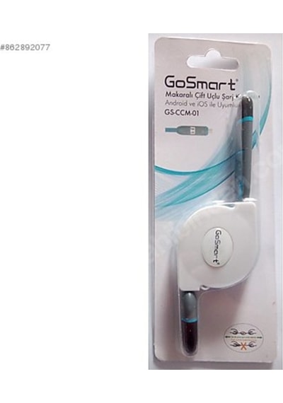 Gomobile Go Mobile Makaralı Çift Uçlu Şarj Kablosu