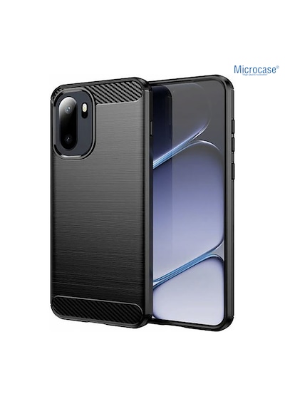 Microcase Oneplus 15r İle Uyumlu Brushed Carbon Fiber Silikon Kılıf - Siyah Al3332