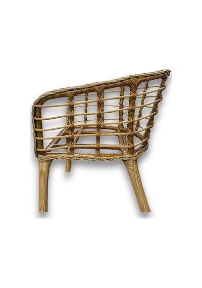 Tu Tienda Kartepe 2 1 1 Rattan Bahçe Balkon Takimi,saman Rattan/bej Kumaş Saman-bej