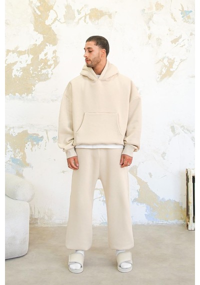 Krem Cozy Basic Oversize Sweatshirt Krem