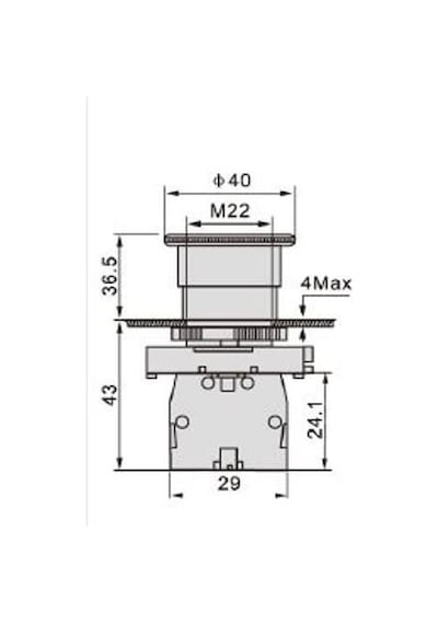 Lay5-ec42 Plastik Yaylı Acil Stop Butonu Nc
