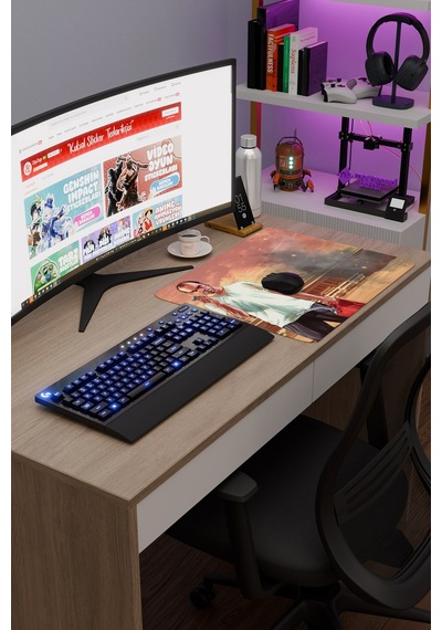 Gta 5 Kaymaz Dikişli Kauçuk Oyuncu Mousepad V3 - 48x40 Xl Gaming Mouse Pad Fare Altlığı
