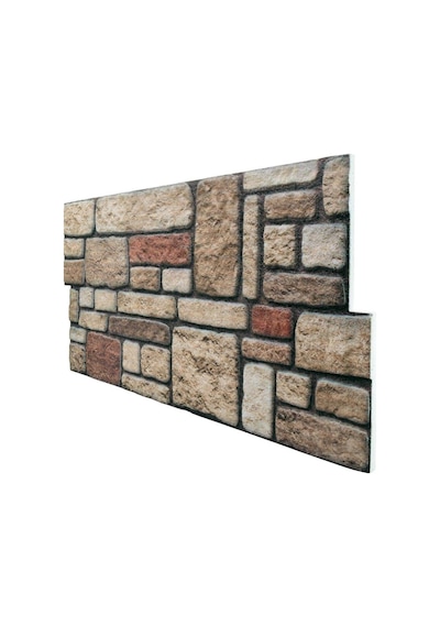 5 Adet X Karma Taş Desenli 3D Strafor Köpük Duvar Kaplama Paneli (446785880)