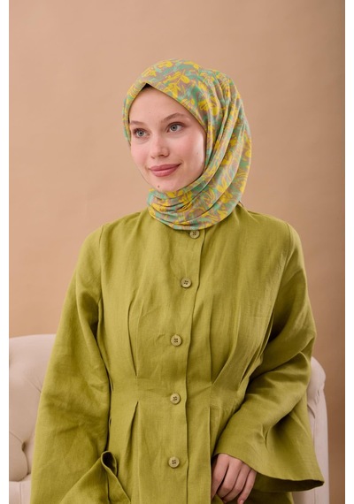 Silk Home Soft Eşarp 73091-40 Vizon, Sarı, Patina, Turkuaz