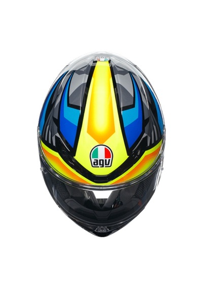 Agv K6 S Joan Black Blue Yellow Kapalı Kask Sarı