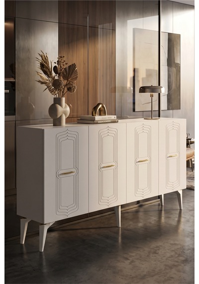 Ka1545bg Rıva Konsol Beyaz-gold 150cm Beyaz - Altın