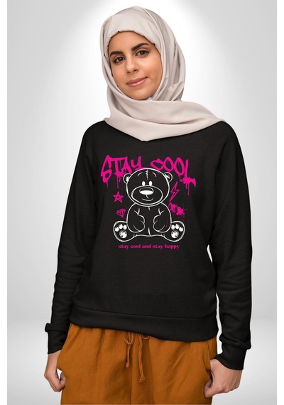 Serin Ve Mutlu Kal Unisex Siyah Sweatshirt Siyah