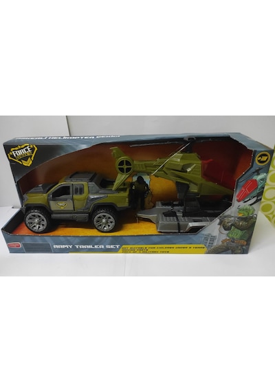 Forcemates Oyuncak Askeri Jeep Ve Helikopter Çekici Oyuncak