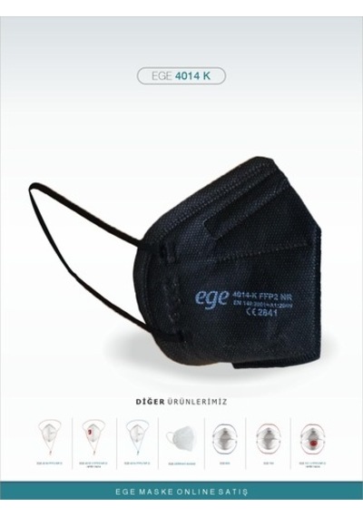 Ege Maske 4014-K Ffp2 Nr N95 Ventilsiz Maske 25'Li Siyah