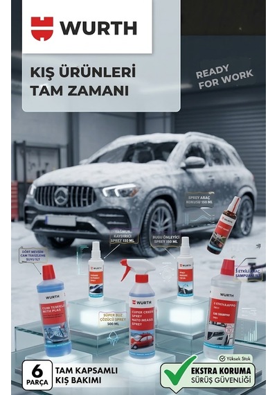 Würth Kış Bakım Ürünleri Seti Araçlar İçin Komple Koruma Ve Temizlik