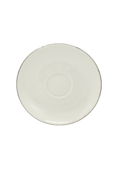 Platin Yaldızlı Krem 2 Kişilik Porselen Kahve Fincan Takımı Gümüş