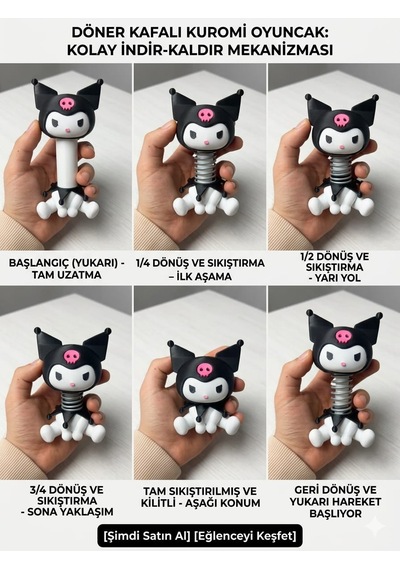 Döner Kafalı Kuromi Oyuncak Eğlenceli Mekanizma, Şirin Tasarım Diğer