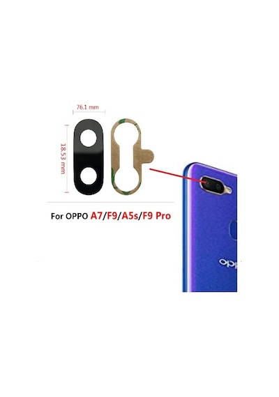 Tkgz Oppo Uyumlu Ax7 Arka Kamera Camı Lens Yapışkanlı