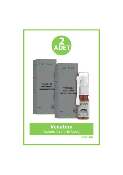 Venatura Vitamin D3 600 Iu Sprey 20 Ml 2 Adet
