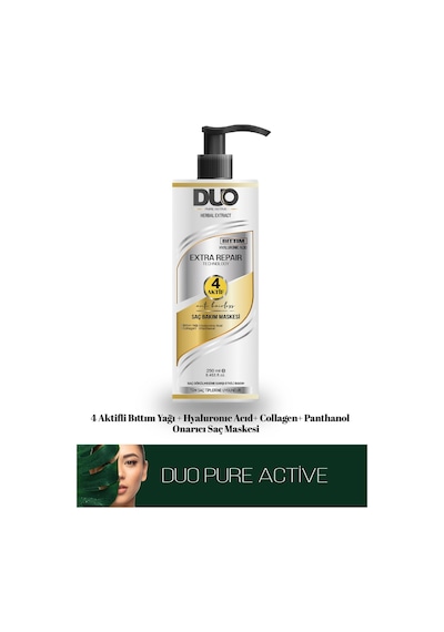 Duo Pure Active Herbal Extract Saç Dökülmesine Karşı Saç Bakım Maskesi 250 ML Duo Pure Active Herbal Extract Saç Dökülmesine Karşı Saç Bakım Maskesi 250 ML