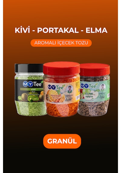 Mytee 3'lü Portakal - Kivi - Elma Aromalı Granül İçecek Tozu 3 X 250gr 750 G