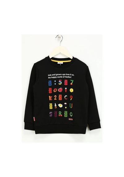 Haribo Siyah Baskılı Mix Çocuk Sweatshirt Siyah