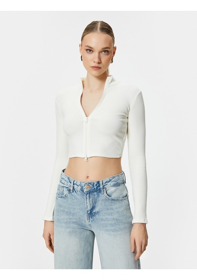 Koton Crop Hırka Fermuarlı Dik Yaka Fitilli Viskon Karışımlı Beyaz 4sak30032ek 4SAK30032EK000 Beyaz Koton Crop Hırka Fermuarlı Dik Yaka Fitilli Viskon Karışımlı Beyaz 4sak30032ek 4SAK30032EK000 Beyaz