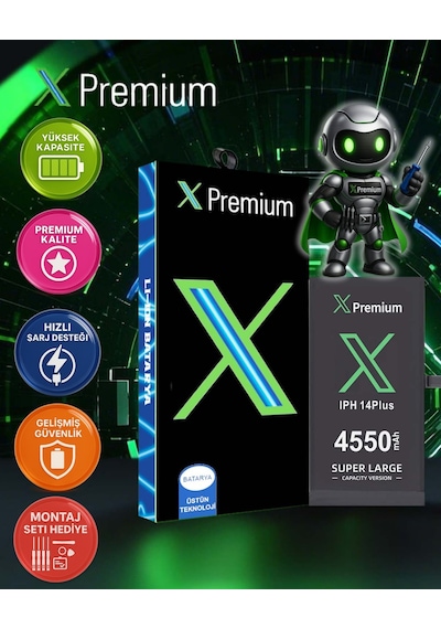 Xpremium Apple Uyumlu iPhone  14 Pro Batarya Pil Süper Yüksek Kapasiteli Güçlendirilmiş 3400 Mah