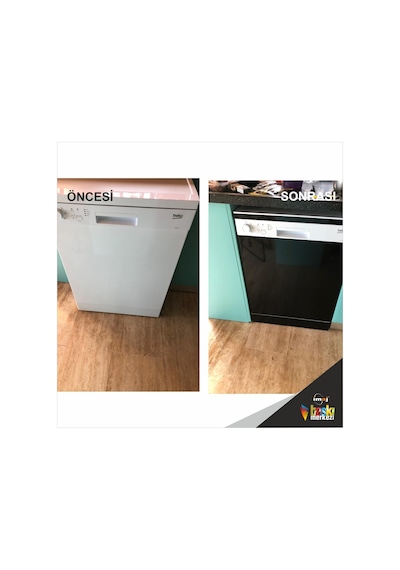 Siyah Buzdolabı Ve Bulaşık Makinesi Kapak Sticker Folyo Kaplama