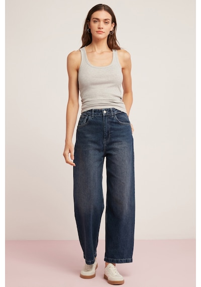 Ethıquet Lıllesol Kadın Fitilli Görünümlü Slim Fit Vücuda Oturan Havuz Yakalı Pamuklu Basic Gri Atle
