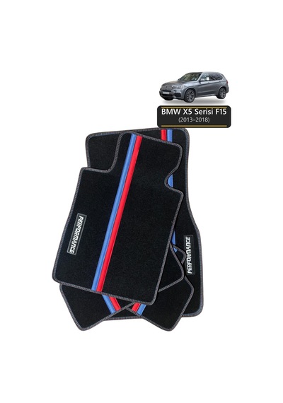 Oto Halı Paspas Bmw X5 Serisi F15 2013-2018 Uyumlu M Performance M Teknik Sport Kaymaz & Şık Tasarım - Tasarım 6