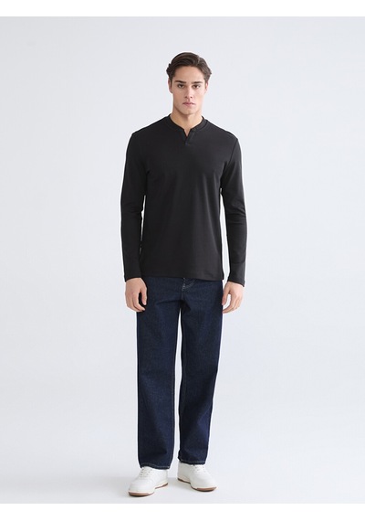 Lcwaıkıkı Classic Siyah Bisiklet Yaka Erkek Sweatshirt