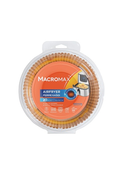 Macro Max Airfryer Pişirme Kağıdı 20 Adet, 16x16 Cm, Yanmaz Yağ Ve Su Geçirmez Hazne