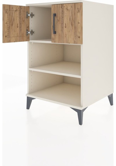 Kronos Komodin 2 Raflı 2 Kapaklı 60x59x96 Aytaşı-çam Aytaşı