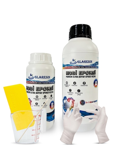 Glaresın Clear Epoxy Resın Ultra Şeffaf Hızlı 1,5 Kg Hobi Sanat Art Tepsi İnce Döküm Epoksi Reçine Kıt
