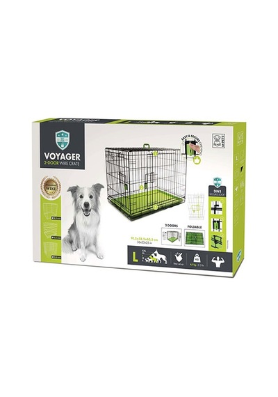 M-pets Voyager 2 Kapılı Köpek Kafesi Large Yeşil 91x58x63 Cm 244-52029.03