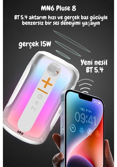 Pluse 8 Mikrofonlu Ses Bombası/ışıklı Gece Lambası/dekoratif Aydınlatma/2 Mikrofonlu Hoparlör